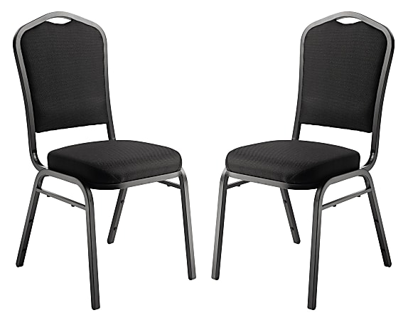 National Public Seating 9300 Series Deluxe Upholstered Banquet Chairs, Black/Ebony Black, Pack Of 2 Chairs