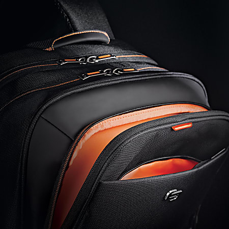 Solo New York Everyday Backpack with 17.3 Laptop Compartment BlackOrange ODP Business Solutions