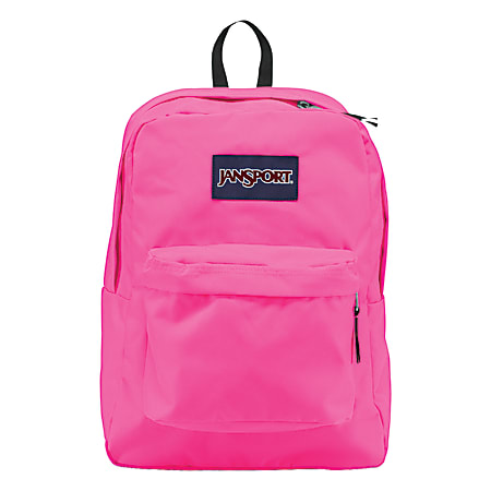 JanSport SuperBreak Backpack Fluorescent Pink Office Depot