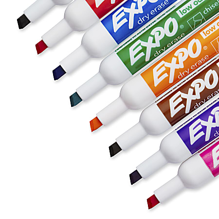 EXPO Low Odor Dry Erase Markers Fine Point Assorted Colors Pack Of 4 -  Office Depot