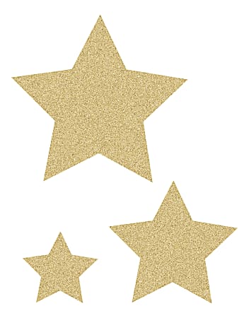 Teacher Created Resources Gold Glitz Stars Accents, Assorted Sizes, Gold, Pack Of 30 Stars