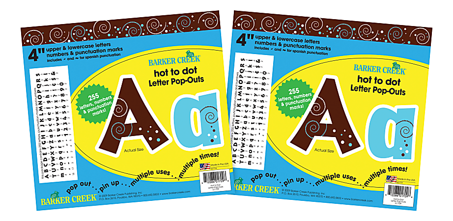 Barker Creek Letter Pop-Outs, 4", Hot To Dot,