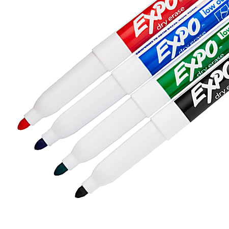 Expo Low-Odor Dry Erase Fine Tip Markers - Fine Marker Point - Assorted  Alcohol Based Ink - 16 / Pack - DeGroot Technology