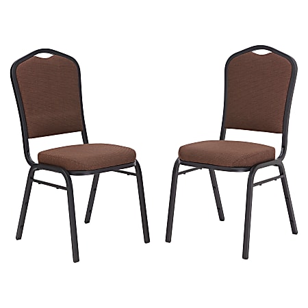 National Public Seating 9300 Series Deluxe Upholstered Banquet Chairs, Chocolatier/Black, Pack Of 2 Chairs