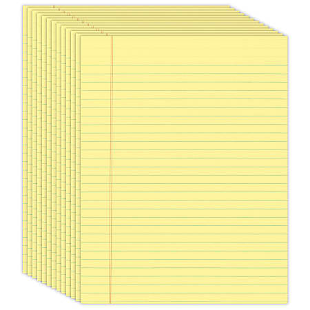 Office Depot® Brand Glue-Top Legal Pads, 8 1/2" x 11", Legal Ruled, 50 Sheets, Canary, Pack Of 12 Pads