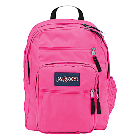 JanSport Big Student Backpack Fluorescent Pink Office Depot