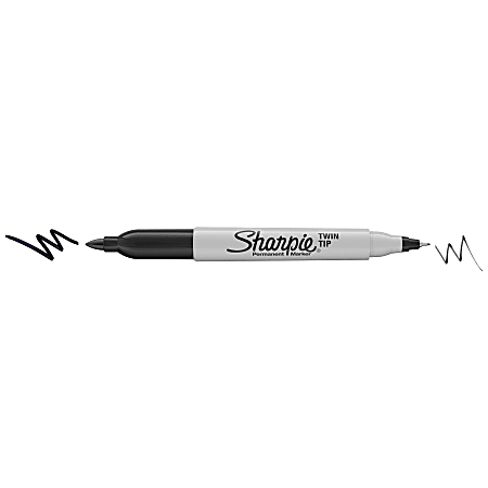 Sharpie Twin Tip Permanent Markers Black Pack Of 4 - Office Depot