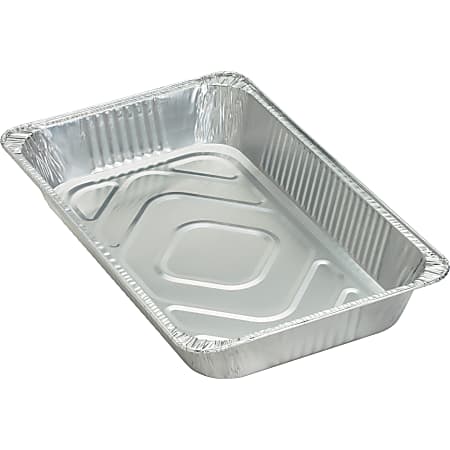 Genuine Joe Full size Disposable Aluminum Pan Cooking Serving Disposable  Silver Aluminum Body 50 Carton - Office Depot