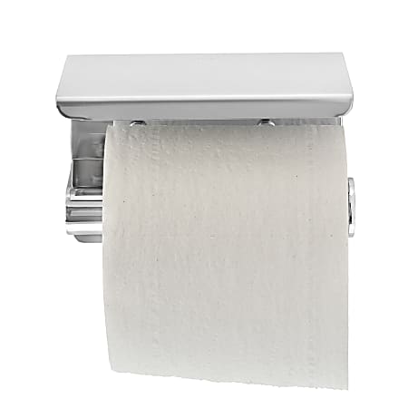 Alpine Single Toilet Paper Holders With Shelf Storage Racks, 3-15/16