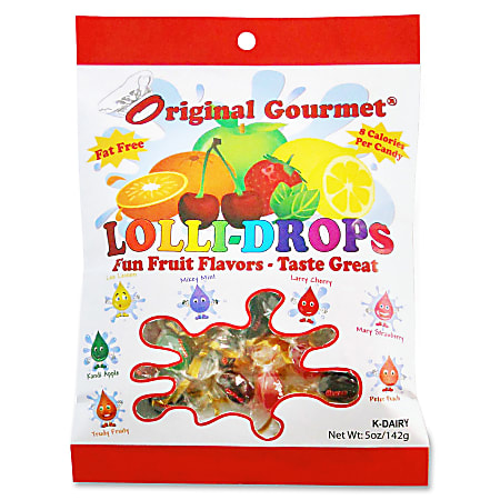 CoffeePro Original Gourmet Lolli-Drops Candy, 50 Oz., Assorted Flavors, Pack Of 12