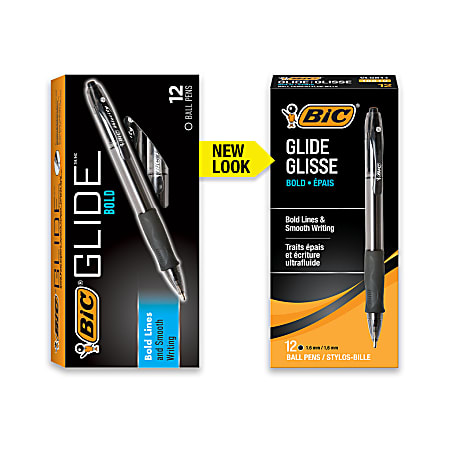 BIC Glide Bold Ballpoint Pens Bold Point 1.6 mm Translucent Barrel