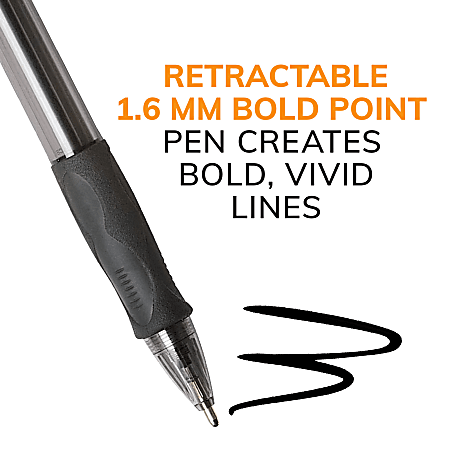 BIC Cristal Xtra Bold Ballpoint Pen, Bold Point (1.6mm), Black, 12