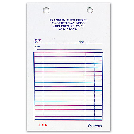 Custom Carbonless Business Forms, Pre-Formatted, All Purpose Forms, 5-3/8&rdquo; x 8 1/2&rdquo;, 3-Part, Box Of 250