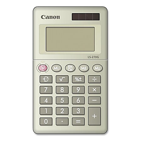 Canon LS-270G Handheld Calculator - 8 Digits - LCD - Battery/Solar Powered - 0.4" x 2.4" x 4.1" - Black - 1 Each