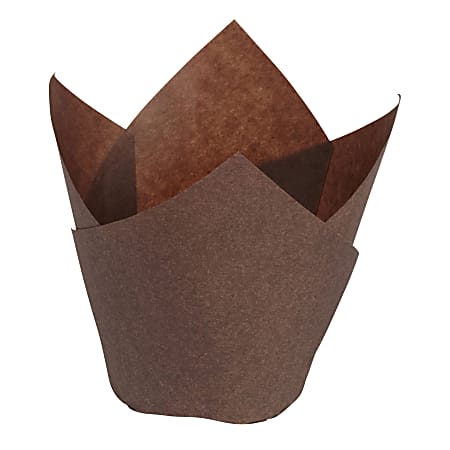 Hoffmaster Tulip Baking Cups, Small, Chocolate Brown, Case
