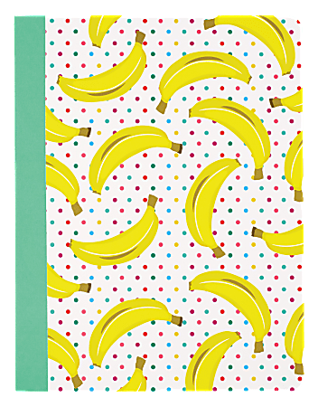 Divoga® Composition Notebook, Happy Thoughts Collection, 9 3/4" x 7", 1 Subject, College Ruled, 160 Pages (80 Sheets), Polka Dot Bananas