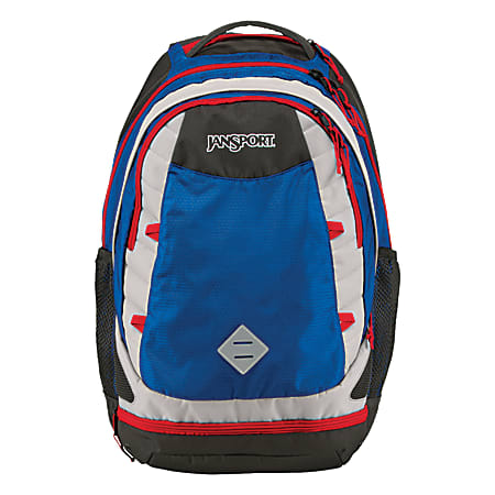 JanSport Boost Backpack For 15" Laptops, Blue Streak/High Risk Red