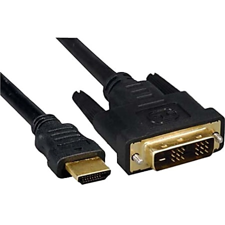 Unirise HDMI Male to DVI-D 12+1 M-M Cable - 30 ft DVI/HDMI A/V Cable for Audio Device, Video Device - First End: 1 x HDMI Male Digital Audio/Video - Second End: 1 x DVI-D (Single-Link) Male Digital Video - Supports up to 4096 x 2160 - Black
