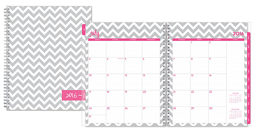 Blue Sky™ Fashion Wire-O Weekly/Monthly Planner, 8 1/2" x 11", Dabney Lee Ollie, July 2016 to June 2017