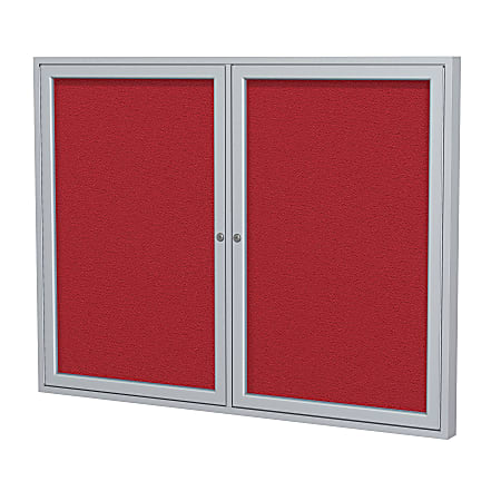Ghent Traditional Enclosed 1-Door Fabric Bulletin Board, 24"