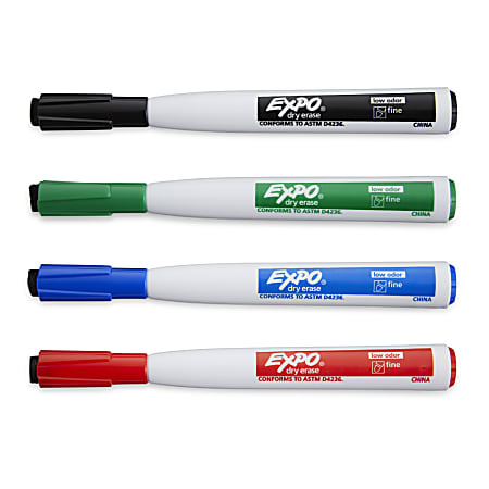 EXPO Magnetic Dry Erase Markers With Eraser Fine Tip Assorted Ink ...
