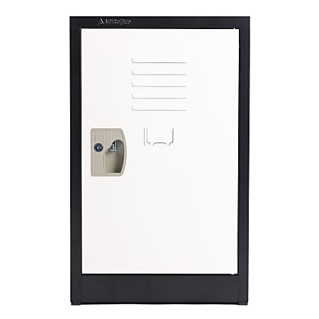 Alpine AdirOffice 1-Tier Steel Lockers, 24"H x 15"W x 15"D, Black/White, Pack Of 4 Lockers