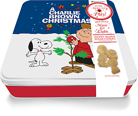 Original Gourmet Food Co. Peanuts 12oz Music And Lights Tin
