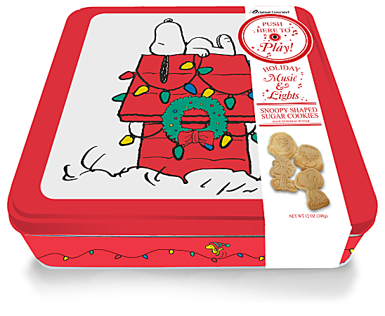 Original Gourmet Food Co. Peanuts 12oz Music And Lights Tin