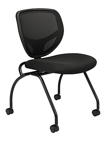HON® Mesh Back/Cushion Nesting Chair Without Arms, Black
