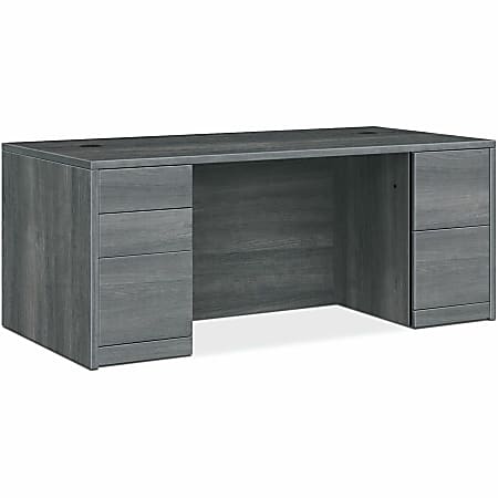 HON 0500 Series Sterling Ash Laminate Desking - 60" x 30"29.5" - 5 x File, Box, Storage Drawer(s) - Double Pedestal