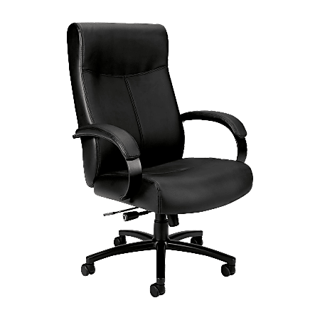 HON Validate Chair - Black Bonded Leather Seat - Black Bonded Leather Back - Black Reinforced Resin Frame - High Back - 5-star Base - Black