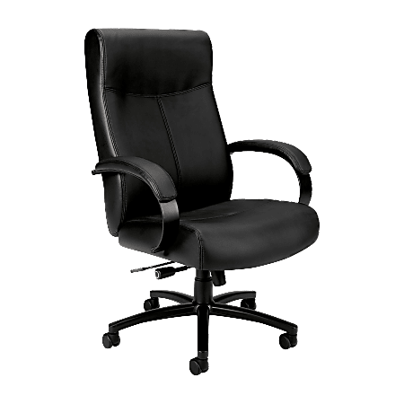 HON® Basyx Validate™ Big & Tall Ergonomic Bonded Leather High-Back Chair, Black