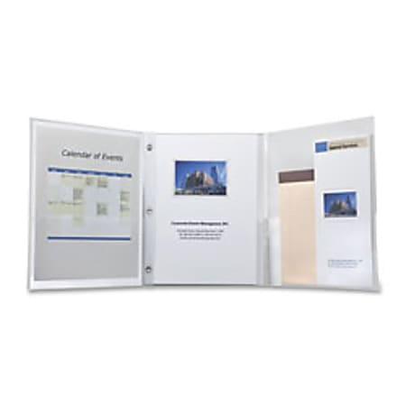 Pendaflex I.Organize TriFold Folders With Fasteners, Letter-Size, Clear, Pack Of 15