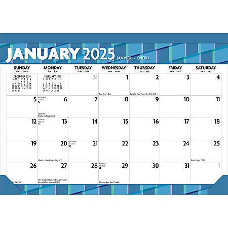 2025 BrownTrout Large Print Monthly Desk Pad Calendar, 17" x 12", Family and Children, January to December 2025, 9781975480608