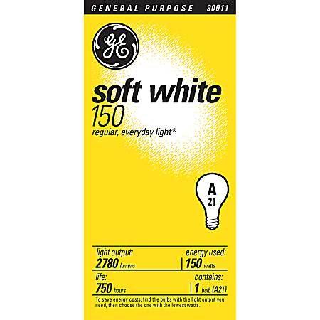 GE Soft White Specialty Bulb, 150 Watts