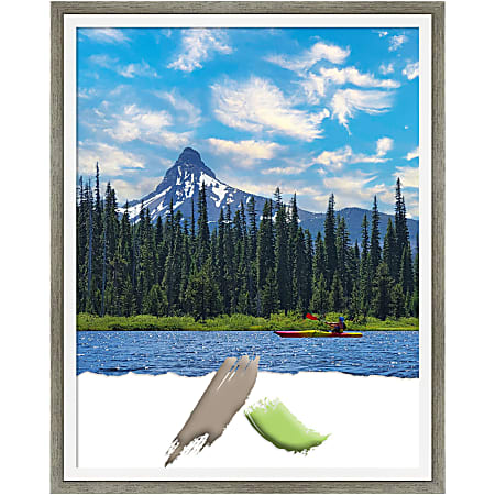 Amanti Art Lucie Silver White Wood Picture Frame,