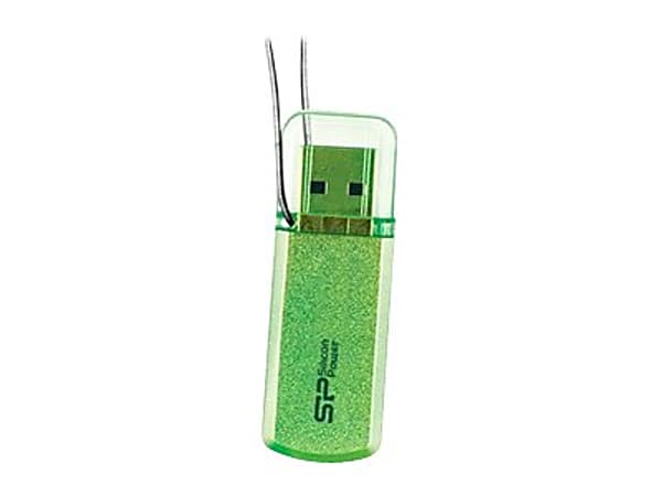 Silicon Power 8GB Helios 101 USB 2.0 Flash Drive - 8 GB - USB 2.0 - Green - Lifetime Warranty