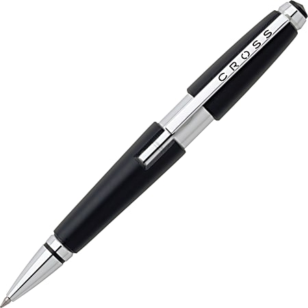 Cross® Edge Capless Slide Open Gel Ink Pen, Medium Point, 0.7 mm, Black Barrel, Black Ink