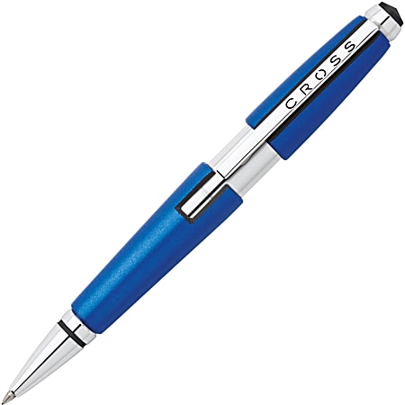 Cross® Edge Capless Gel Pen, Medium Point, 0.7 mm, Blue Barrel, Black Ink