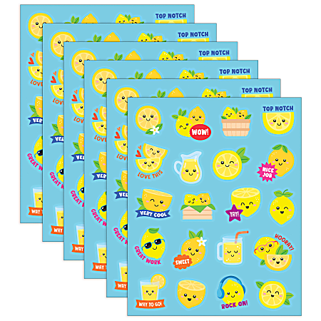 Teacher Created Resources Smelly Stickers, Lemon, 120 Per Pack, Set Of 6 Packs
