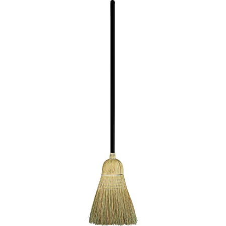 Genuine Joe Janitor Wood Corn Broom, Natural, 38" Handle, 1 Broom