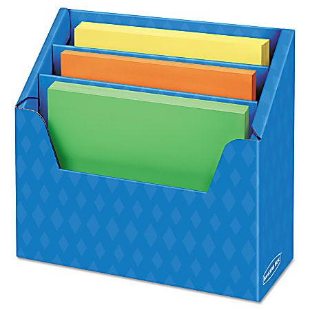 Bankers Box® 60% Recycled 3-Compartment Angled Folder Holder, Blue