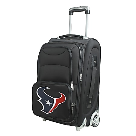 Denco Nylon Expandable Upright Rolling Carry-On Luggage, 21"H x 13"W x 9"D, Houston Texans, Black