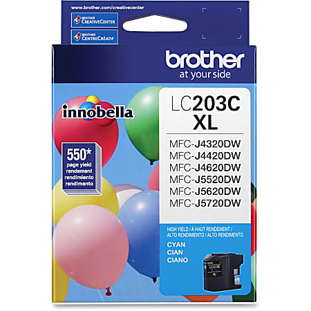 Brother® LC203 Cyan High-Yield Ink Cartridge, LC203C