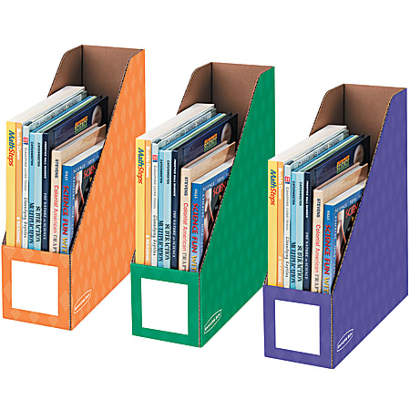 Bankers Box® Magazine Holders, 11"H x 12 1/4"W x 4"D, Assorted Colors, Pack Of 3