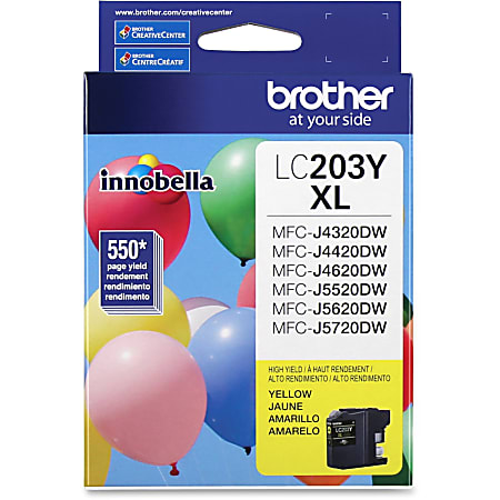 Brother® LC203 High-Yield Yellow Ink Cartridge, LC203Y