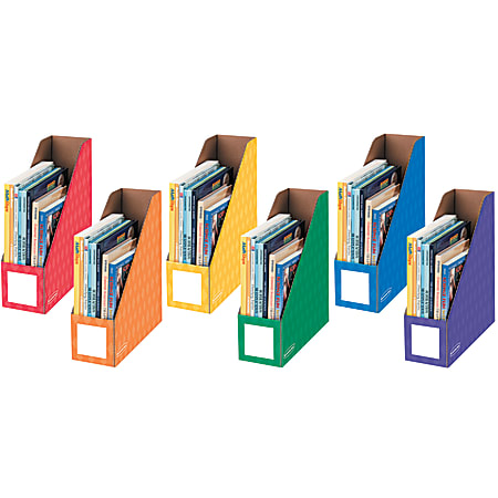 Bankers Box® Magazine Holders, 11"H x 12 1/4"W x 4"D, Assorted Colors, Pack Of 6