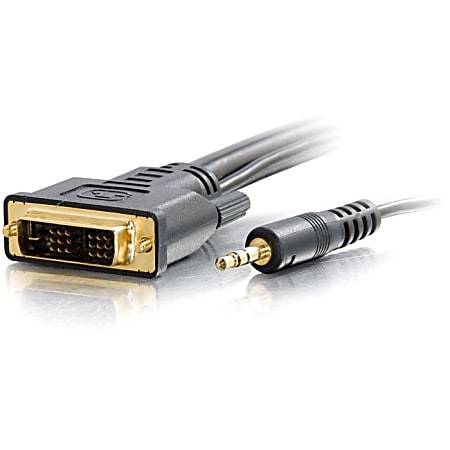 C2G 100ft Pro Series Single Link DVI-D + 3.5mm A/V Cable M/M - In-Wall CL2-Rated