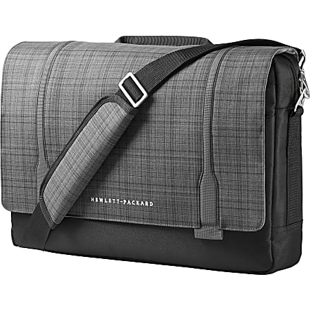 HP Carrying Case (Messenger) for 15.6" Ultrabook - Black, Gray - Twill - 11.2" Height x 16.1" Width x 3.4" Depth