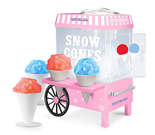 Nostalgia Snow Cone Maker, 10-1/2" x 15-1/2", Pink